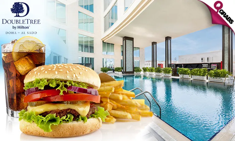 Rooftop Pool Access with Food & Drink at DoubleTree by Hilton – Al Sadd!